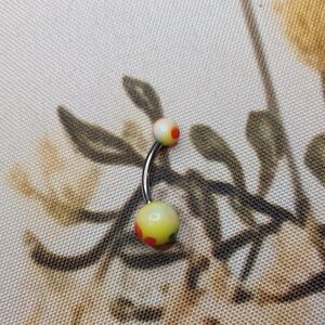 NWOT Floral Print Belly Button Jewelry